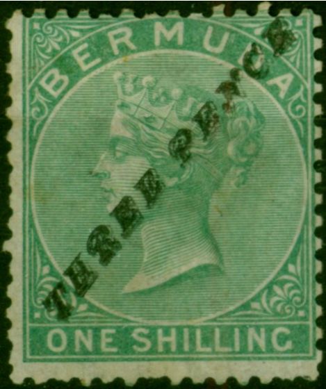 Bermuda 1874 3d on 1s Green SG13b Type 6a Good MM Scarce  Queen Victoria (1840-1901) Collectible Stamps