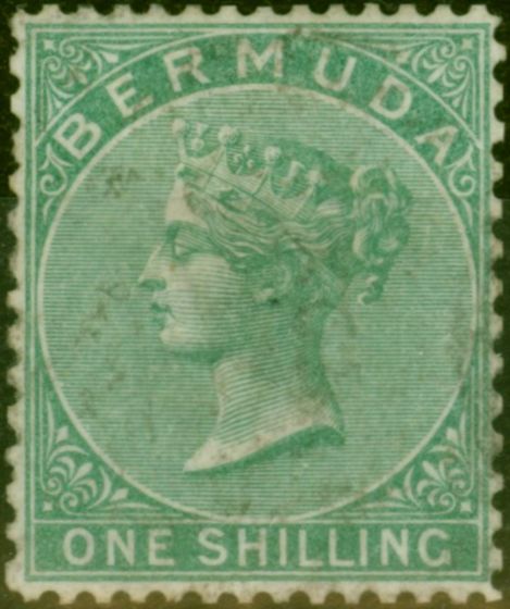 Collectible Postage Stamp from Bermuda 1893 1s Green SG11 P.14 x 12.5 Fine Used