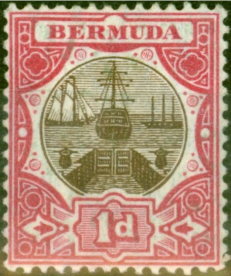 Valuable Postage Stamp Bermuda 1906 1d Brown & Carmine SG37 Fine MM