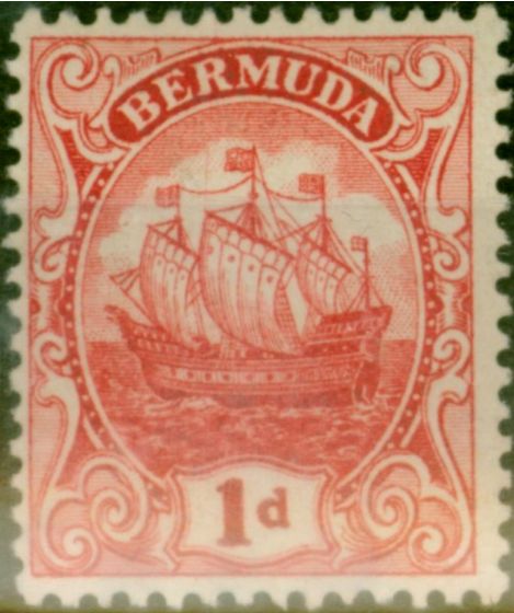 Old Postage Stamp Bermuda 1910 1d Red SG46 Fine MM (4)