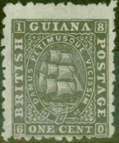 Collectible Postage Stamp from British Guiana 1866 1c Grey-Black SG86 P.10 Fine & Fresh Unused