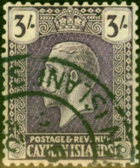 Collectible Postage Stamp from Cayman Islands 1922 3s Violet SG81 V.F.U