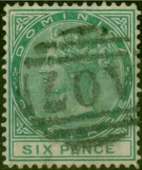Valuable Postage Stamp Dominica 1877 6d Green SG8 Used Fine