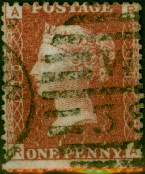 Collectible Postage Stamp GB 1864 1d Rose-Red SG43-44 Pl.190 A-R Fine Used