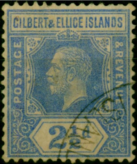 Gilbert & Ellice Islands 1916 2 1/2d Bright Blue SG15 Good Used  King George V (1910-1936) Collectible Stamps