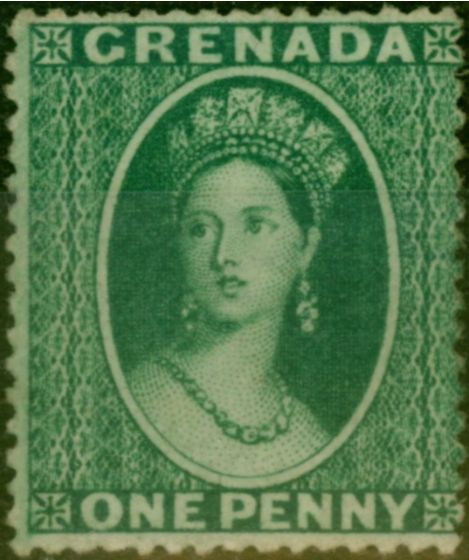 Valuable Postage Stamp Grenada 1873 1d Deep Green SG10 Fine & Fresh Unused