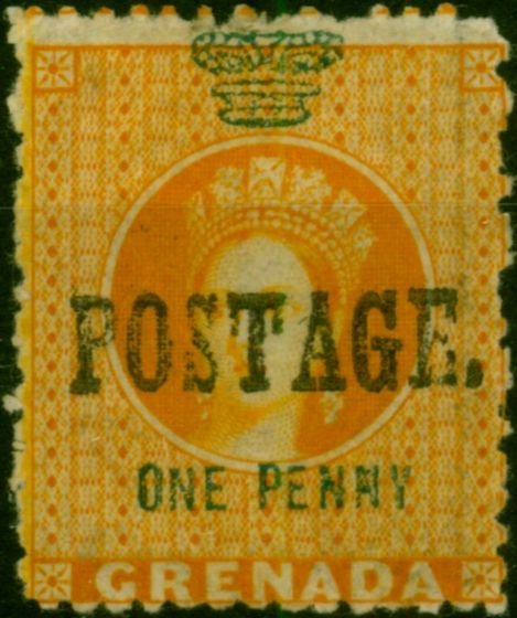 Grenada 1883 1d Orange SG27 Fine & Fresh MM  Queen Victoria (1840-1901) Collectible Stamps