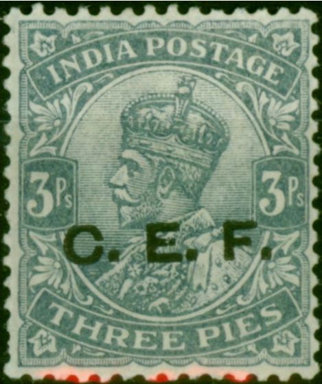 India C.E.F 1914 3p Grey SGC23 Fine MM 