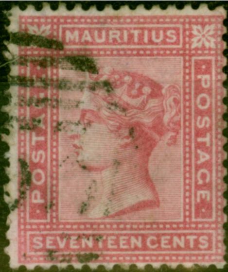 Valuable Postage Stamp from Mauritius 1880 17c Rose SG96 Good Used