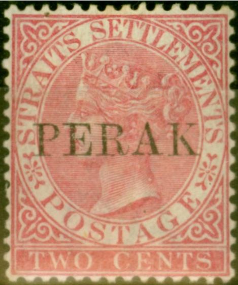 Collectible Postage Stamp from Perak 1884 2c Pale Rose SG17 Good Mtd Mint