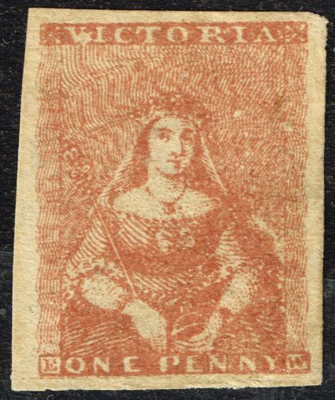 Rare Postage Stamp from Victoria 1854-57 1d Brown C & F Printing SG26 Stone 2 Fine & Fresh Mint