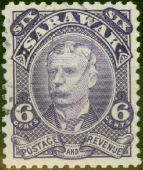 Valuable Postage Stamp Sarawak 1895 6c Violet SG30 Fine Used (2)