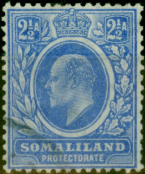 Old Postage Stamp Somaliland 1905 2 1/2a Bright Blue SG48 Fine Used