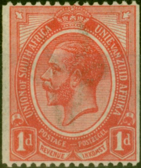 Old Postage Stamp South Africa 1914 1d Rose-Red Coil SG19 Fine LMM
