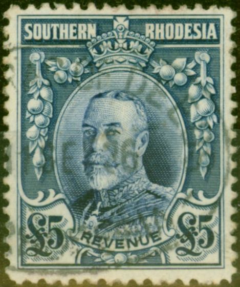 Collectible Postage Stamp from Southern Rhodesia 1931 £5 Revenue Stamp Fine Used