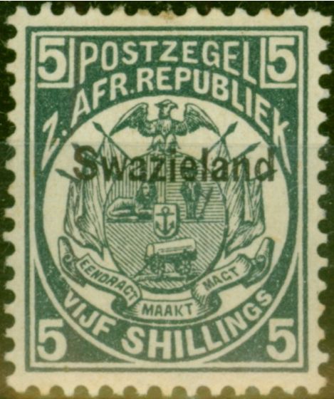 Valuable Postage Stamp from Swaziland 1890 5s Slate-Blue SG8 Good MM