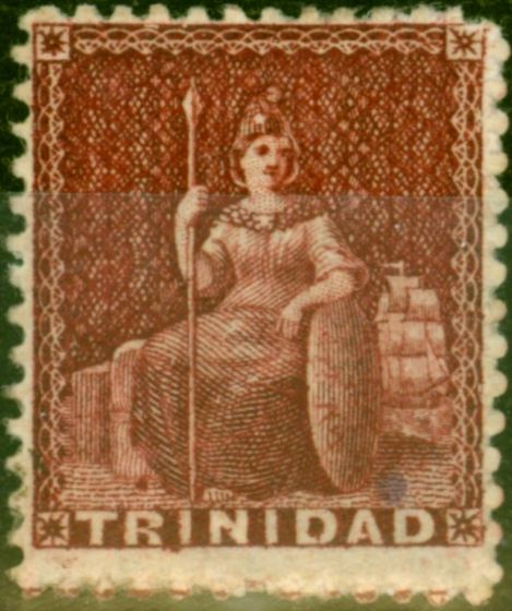 Valuable Postage Stamp from Trinidad 1863 Lake SG64 P.13 Thick Paper Fine Mtd Mint