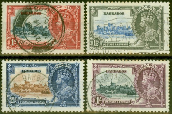 Old Postage Stamp from Barbados 1935 Jubilee set of 4 SG241-244 Good Used
