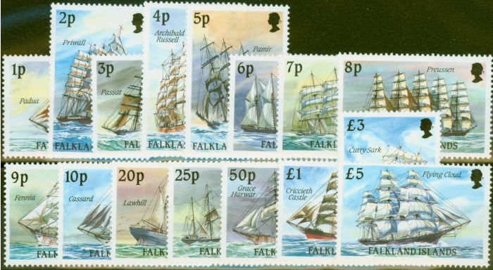 Old Postage Stamp from Falkland Islands 1989 Cape Horners set of 16 SG567-582 V.F MNH
