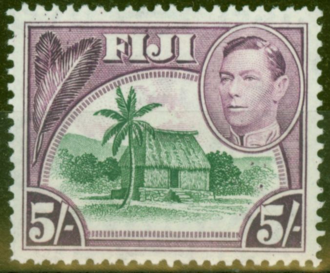 Valuable Postage Stamp from Fiji 1938 5s Green & Purple SG266 V.F MNH
