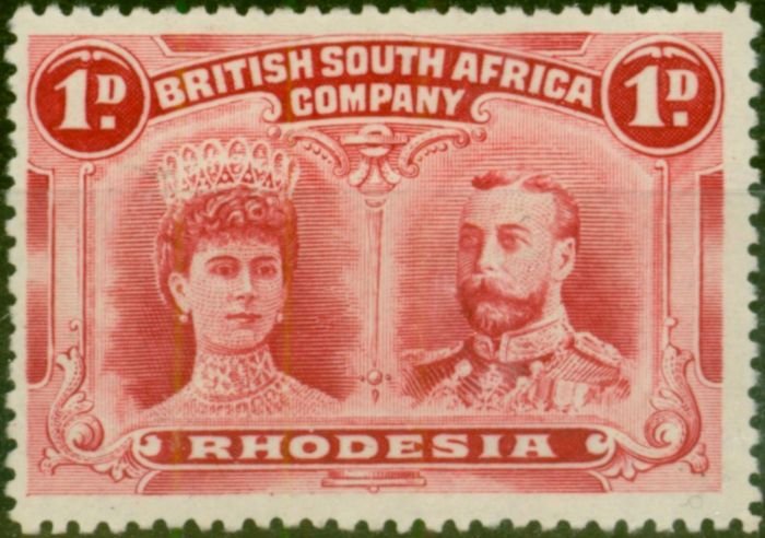 Rare Postage Stamp Rhodesia 1910 1d Bright Carmine SG123 Fine & Fresh MM