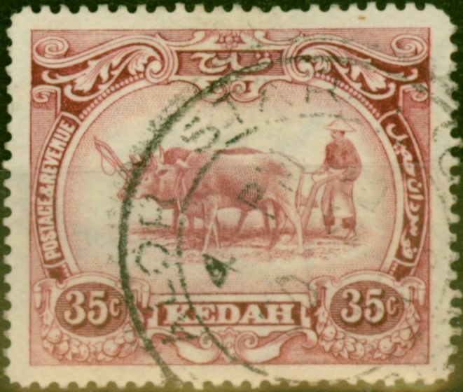 Valuable Postage Stamp Kedah 1926 35c Purple SG59 Used Fine
