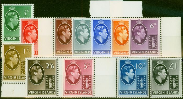 Valuable Postage Stamp Virgin Islands 1943-47 Set of 12 SG110a-121 V.F MNH