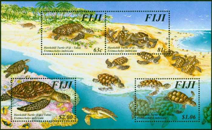 Valuable Postage Stamp Fiji 1997 Hawksbill Turtle Mini Sheet SGMS981 V.F MNH