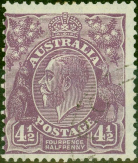 Collectible Postage Stamp Australia 1930 5d on 4 1/2d Violet SG120a 'Surcharge Omitted' Fine Used C.T.O