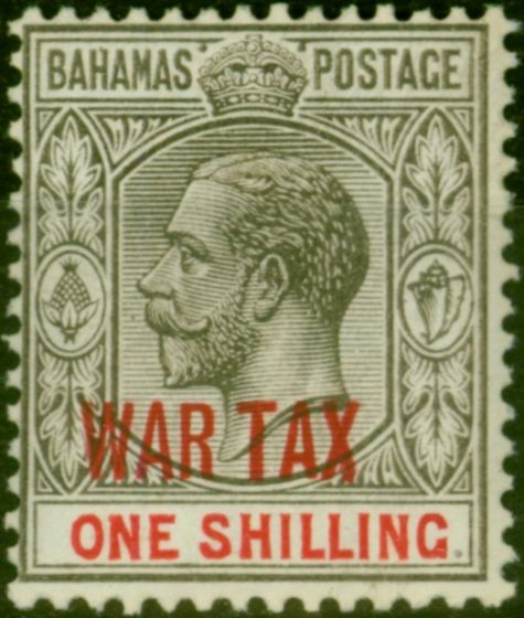 Rare Postage Stamp Bahamas 1918 War Tax 1s Grey-Black & Carmine SG99 Fine & Fresh MM