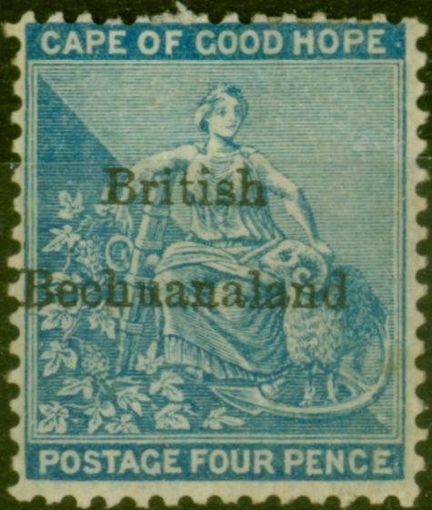 Rare Postage Stamp from Bechuanaland 1887 4d Dull Blue SG3 Good Mtd Mint