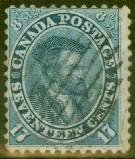 Valuable Postage Stamp from Canada 1859 17c Slate Blue SG43 Fine Used