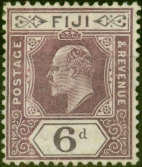 Old Postage Stamp Fiji 1910 6d Dull Purple SG121 Fine MNH