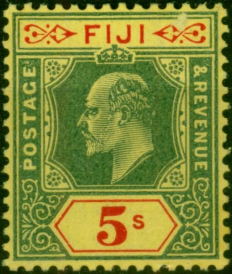 Fiji 1911 5s Green & Red-Yellow SG123 V.F MNH . King George V (1910-1936) Mint Stamps