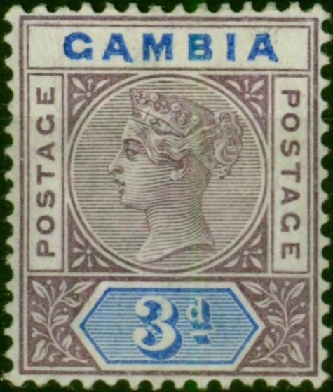 Gambia 1902 3d Deep Purple & Ultramarine SG41b Fine MM  King Edward VII (1902-1910) Valuable Stamps