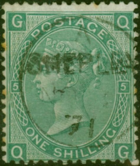 Collectible Postage Stamp GB 1871 1s Green SG117 Pl.5 Fine Used CDS