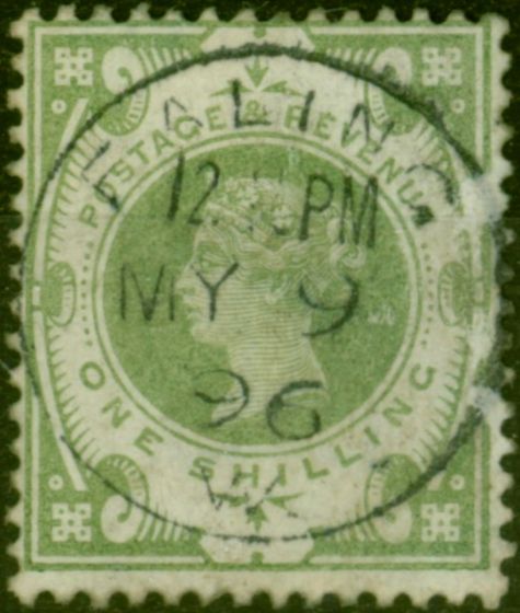 Collectible Postage Stamp GB 1897 1s Dull Green SG211 Fine Used