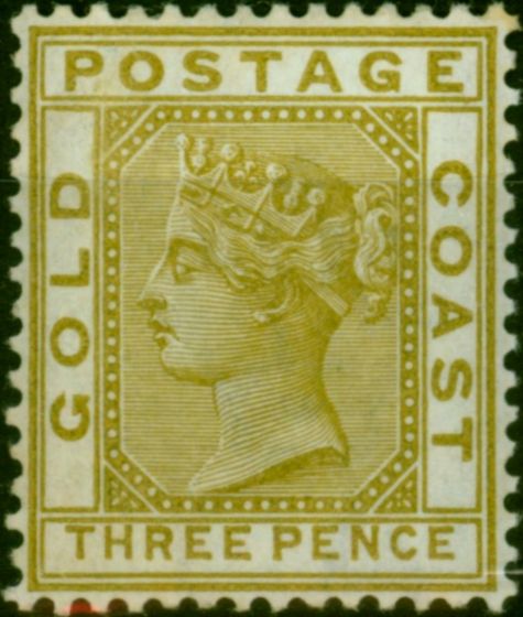 Gold Coast 1889 3d Olive SG15a Fine LMM (2) Queen Victoria (1840-1901) Rare Stamps