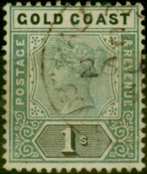 Collectible Postage Stamp Gold Coast 1899 1s Green & Black SG31 Fine Used