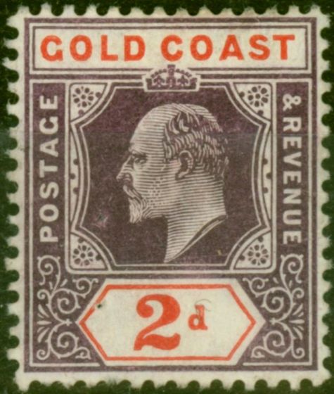 Collectible Postage Stamp Gold Coast 1904 2d Dull Purple & Orange-Red SG51 Fine MM