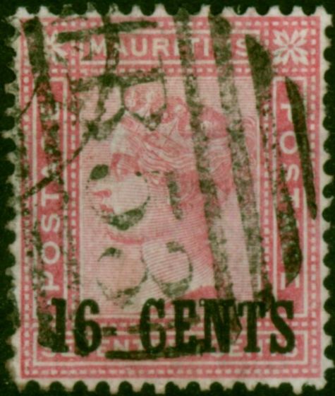 Mauritius 1883 16c on 17c Rose SG112 Type 28 Fine Used (2). Queen Victoria (1840-1901) Used Stamps