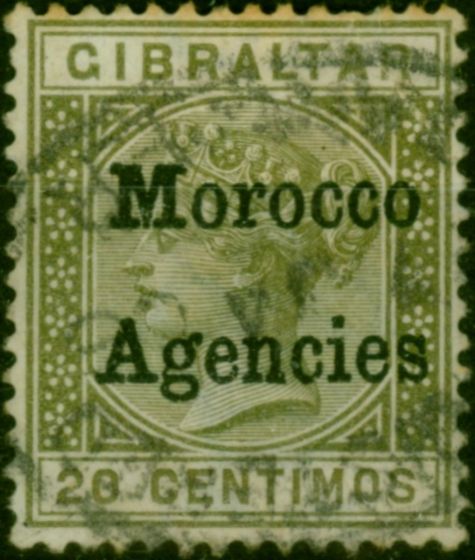 Morocco Agencies 1898 20c Olive-Green SG3c Good Used  Queen Victoria (1840-1901) Valuable Stamps