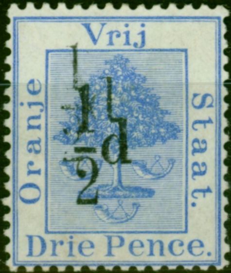 Old Postage Stamp O.F.S 1896 1/2d on 3d Ultramarine SG75a Type G 'Surch Double' V.F LMM