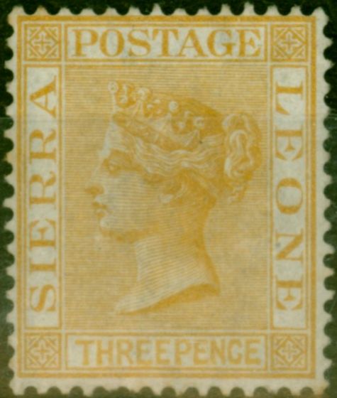 Valuable Postage Stamp Sierra Leone 1876 3d Buff SG20 Fine MM