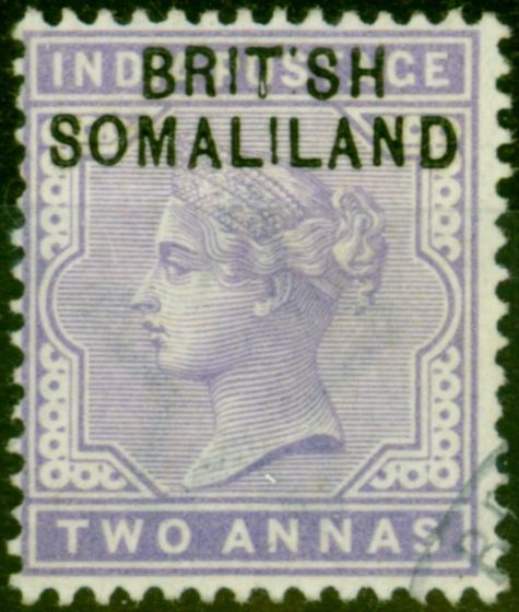 Rare Postage Stamp from Somaliland 1903 2a Pale Violet SG3a 'BRIT SH' Very Fine Used