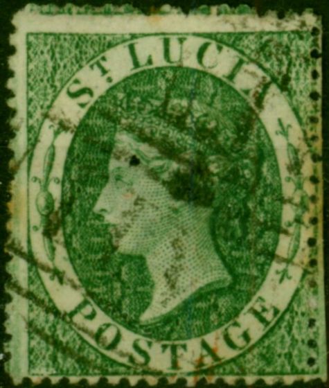 St Lucia 1860 (6d) Green SG3 Good Used  Queen Victoria (1840-1901) Rare Stamps