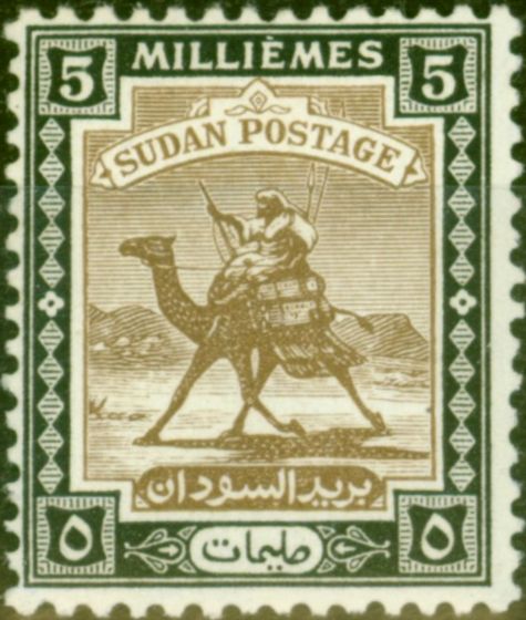 Valuable Postage Stamp from Sudan 1940 4 1/2p on 8p Emerald & Black SG80 Very Fine Used (2)