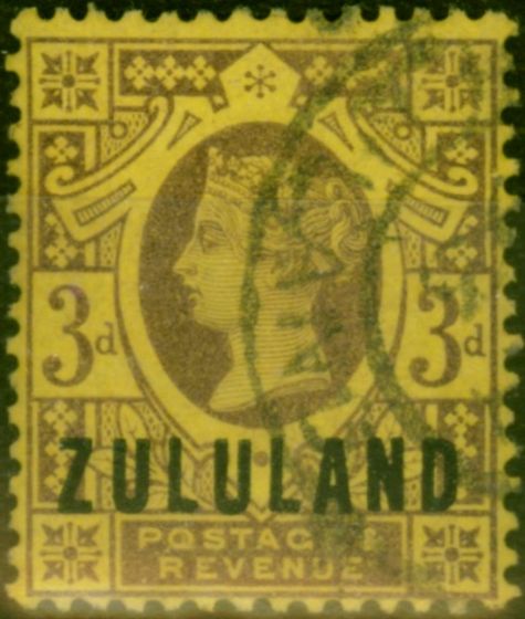 Collectible Postage Stamp Zululand 1888 3d Purple-Yellow SG5 Fine Used