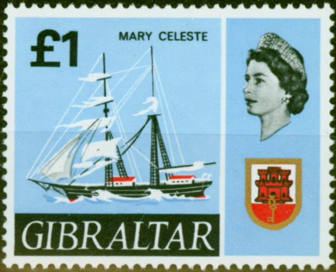 Valuable Postage Stamp Gibraltar 1967 1 Mary Celeste SG213 Fine MNH