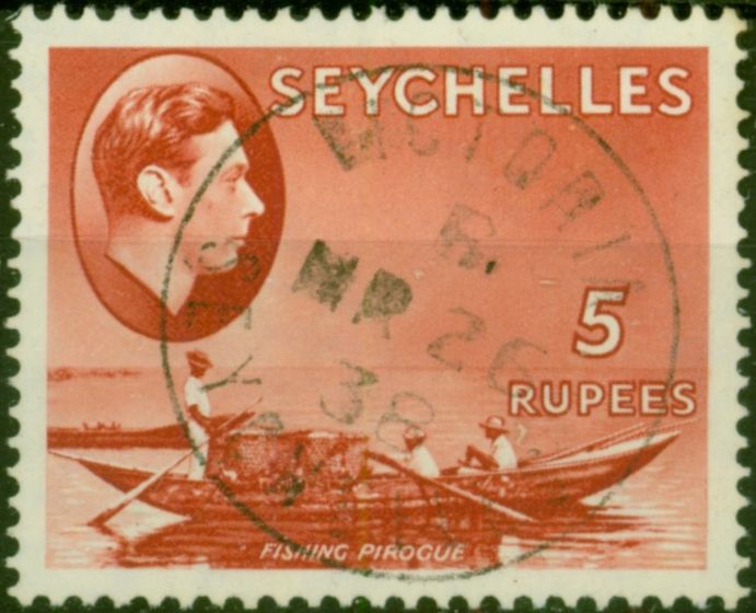 Seychelles 1938 5R Red SG149 Fine Used  King George VI (1936-1952) Valuable Stamps